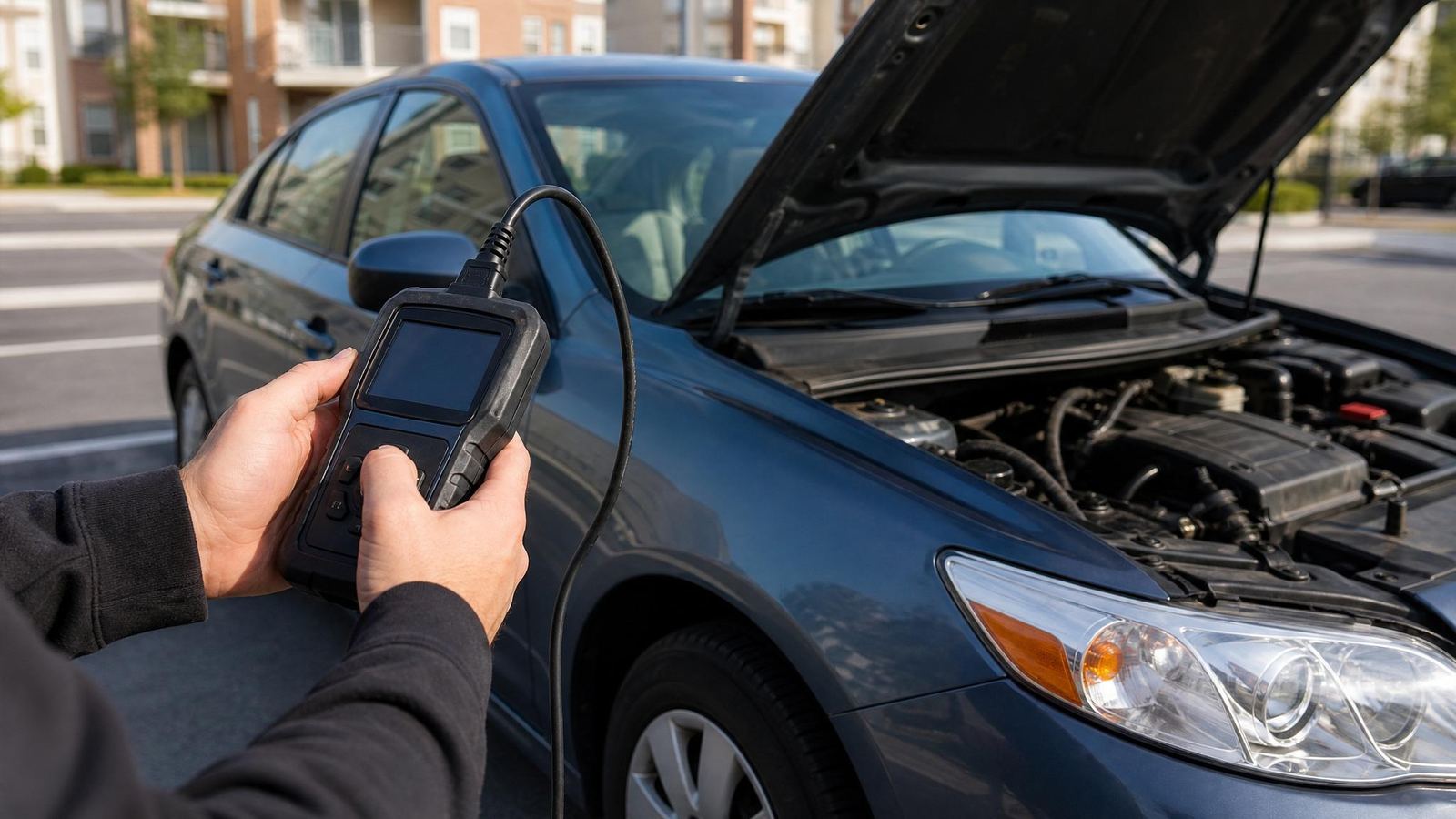 The Atlanta mechanic running diagnostics on a customer sedan